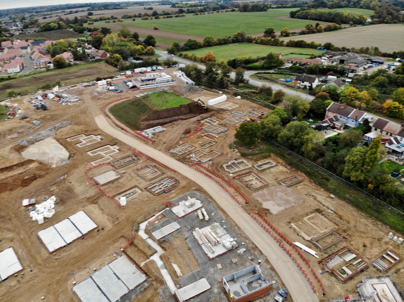 Construction of a new residential development in Bramford Suffolk, consisting of 190 Units 