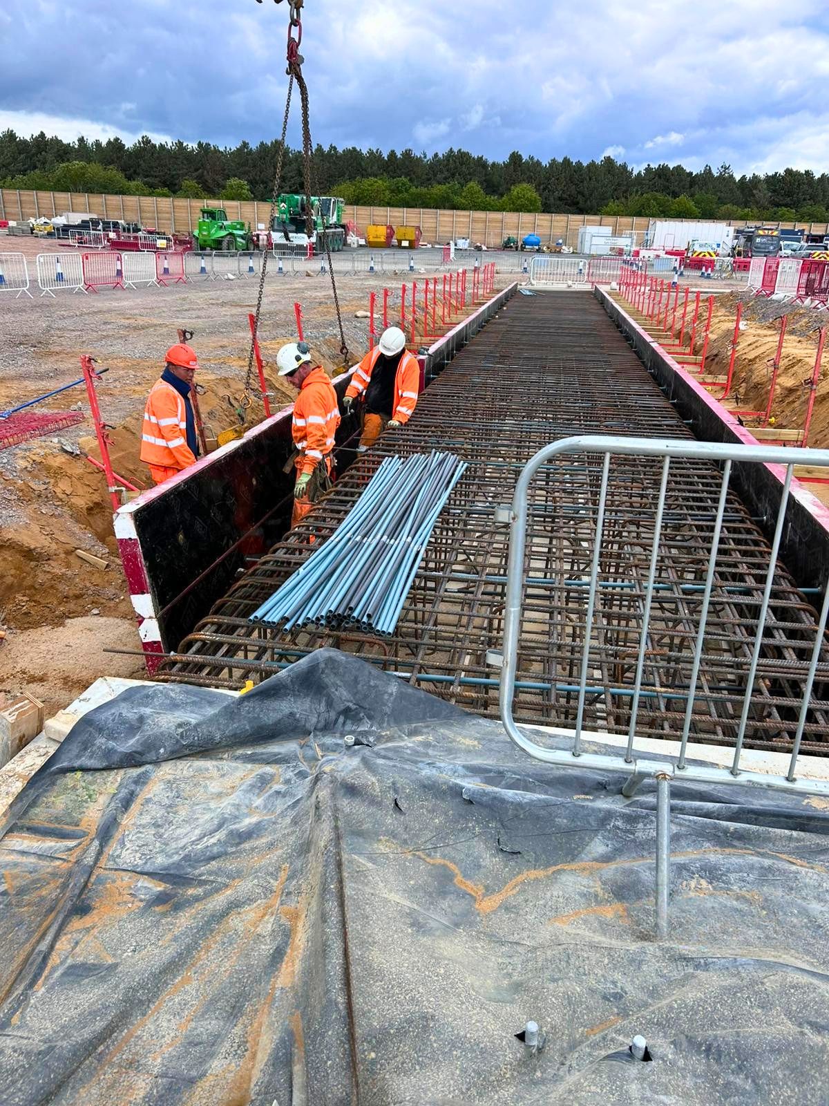 Heavily reinforced strip foundations for BFW warehouse within Sizewell C