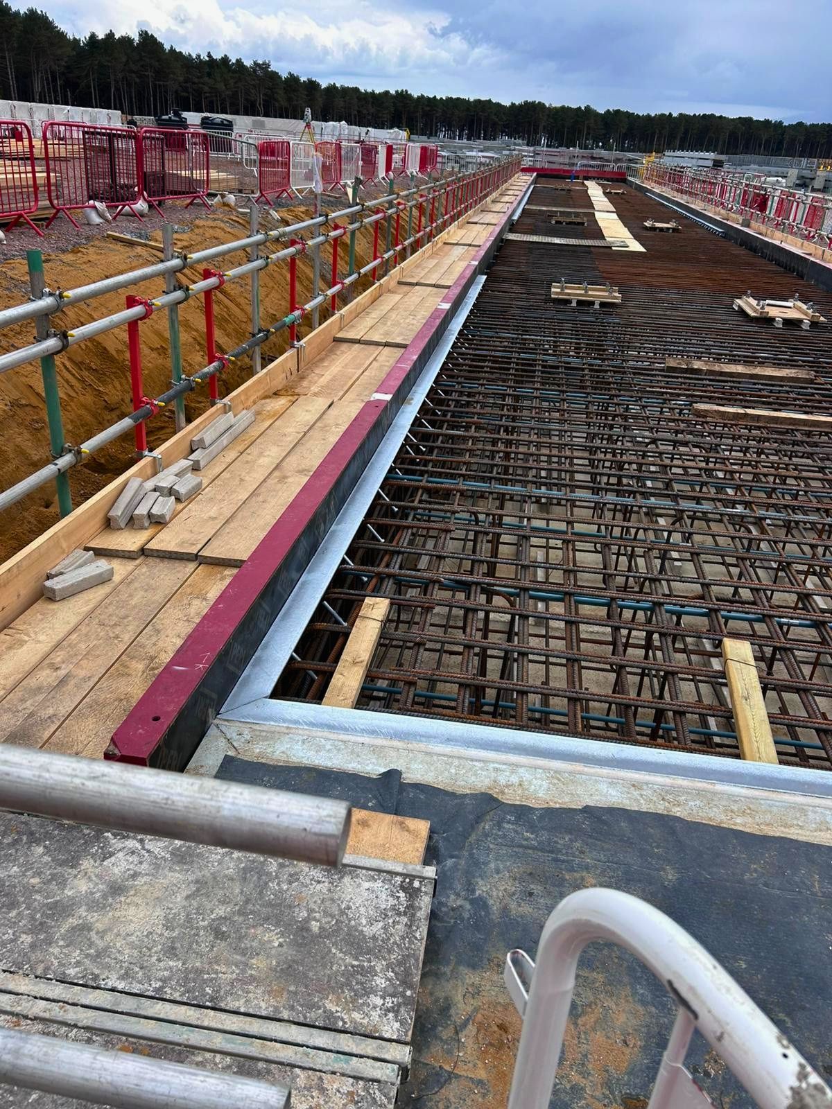 Heavily reinforced strip foundations for BFW warehouse within Sizewell C